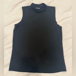 Olivia Rae Black Mock Neck Muscle Tee